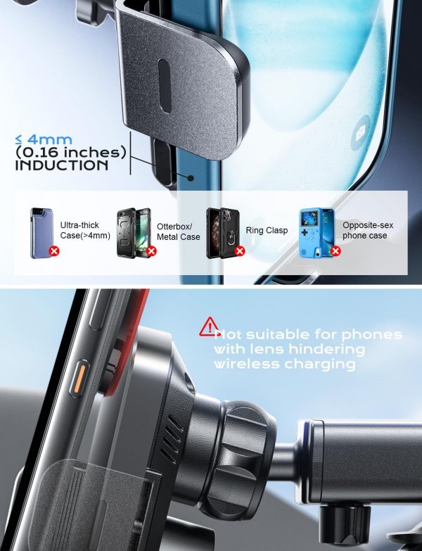 Wireless Car Charger, CHGeek 15W Fast Charging Auto Clamping... - Image 5