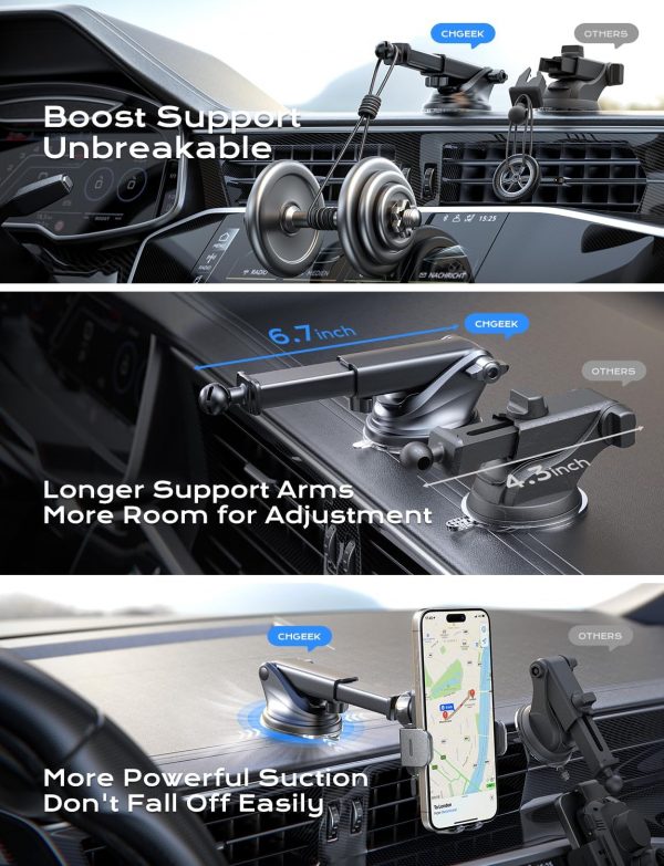 Wireless Car Charger, CHGeek 15W Fast Charging Auto Clamping... - Image 7