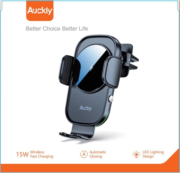 Auckly Qi 15W Car Phone Holder Wireless Charger, [270 ° Auto... - Image 12