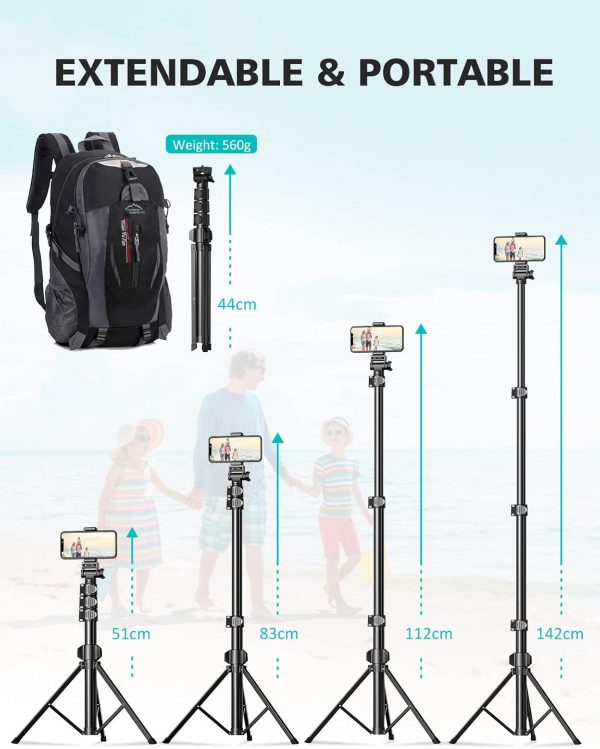 CIRYCASE 55.9" Phone Tripod, Extendable All-In-One Selfie St... - Image 5