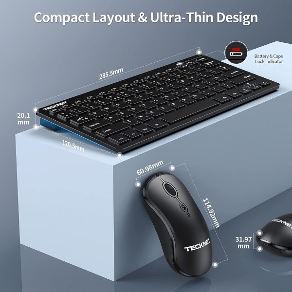TECKNET Mini Wireless Keyboard and Mouse Set, 2.4G Cordless ... - Image 5