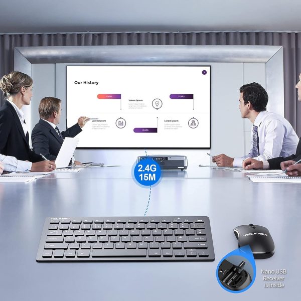 TECKNET Mini Wireless Keyboard and Mouse Set, 2.4G Cordless ... - Image 6