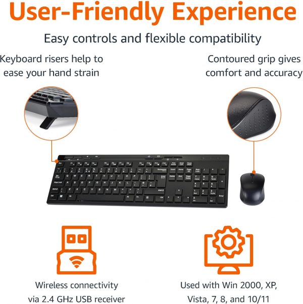 Amazon Basics ‎MD023 Full-Sized Wireless Keyboard and Mouse ... - Image 3