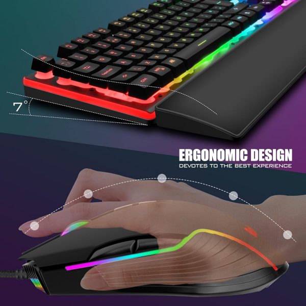 RedThunder K10 Wired Gaming Keyboard and Mouse Combo, UK Lay... - Image 8