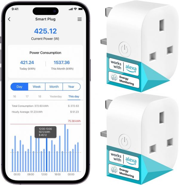 Meross Smart Plug with Energy Monitoring, Mini Smart WiFi Pl... - Image 2