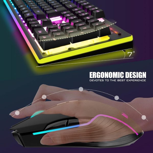 RedThunder K10 Wireless Gaming Keyboard and Mouse Combo, LED... - Image 6