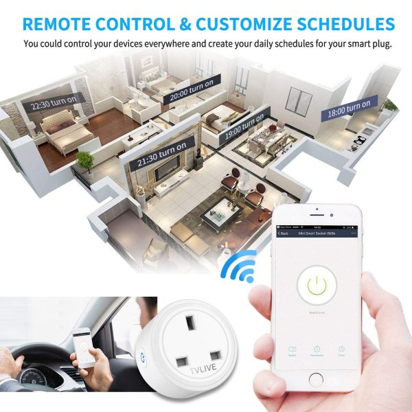 Smart Plug, TVLIVE 2 Pack 13A Smart Plugs WiFi Outlet Works ... - Image 3