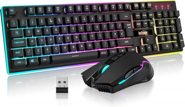 RedThunder K10 Wireless Gaming Keyboard and Mouse Combo, LED... - Image 2