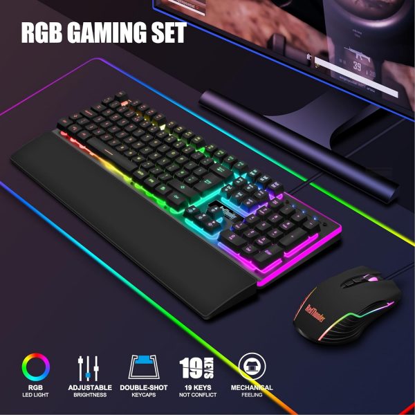 RedThunder K10 Wired Gaming Keyboard and Mouse Combo, UK Lay... - Image 3
