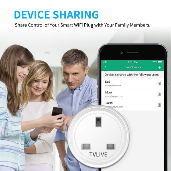 Smart Plug, TVLIVE 2 Pack 13A Smart Plugs WiFi Outlet Works ... - Image 5