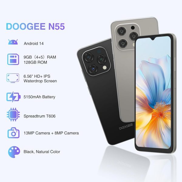 DOOGEE Phone, N55 Android 14 Mobile Phone(2024), 128GB ROM/1... - Image 3