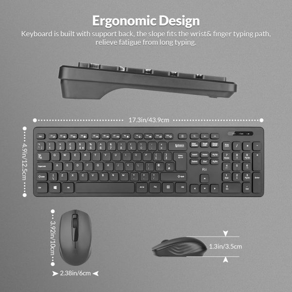 Wireless keyboard and Mouse Set,Rii RK200 Standard Full Size... - Image 8