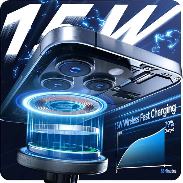 Auckly 15W for MagSafe Car Mount Charger, (3.81 lbf) Strong ... - Image 5