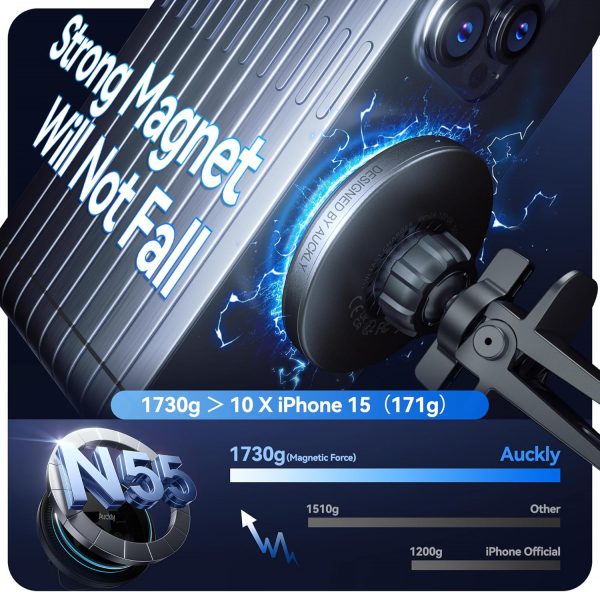 Auckly 15W for MagSafe Car Mount Charger, (3.81 lbf) Strong ... - Image 4