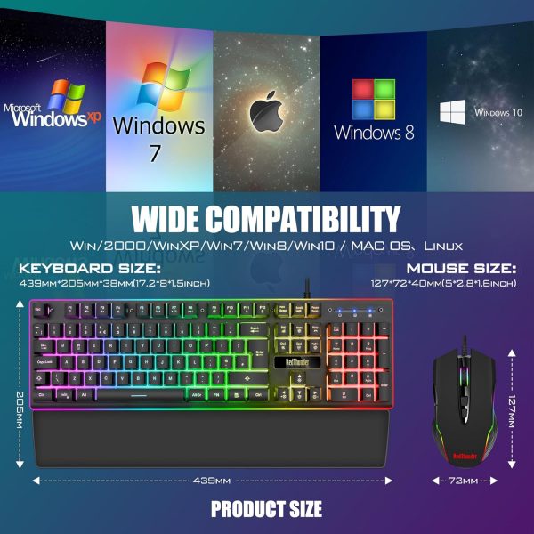 RedThunder K10 Wired Gaming Keyboard and Mouse Combo, UK Lay... - Image 7