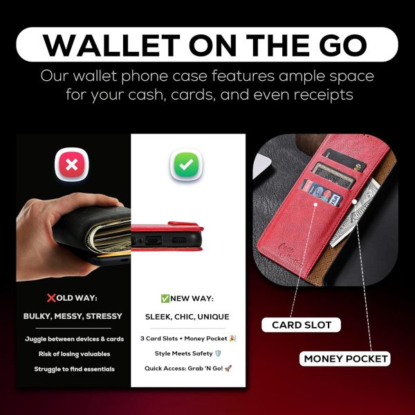 Case Collection for Samsung A14 Phone Case - Leather Folio F... - Image 3