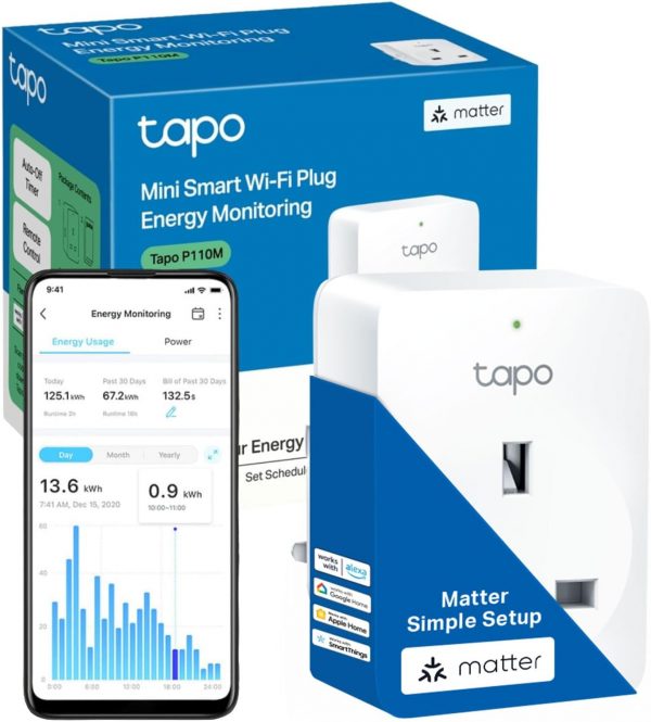 Tapo P110M Smart Plug, WiFi Plug, Energy Monitoring, Electri... - Image 2