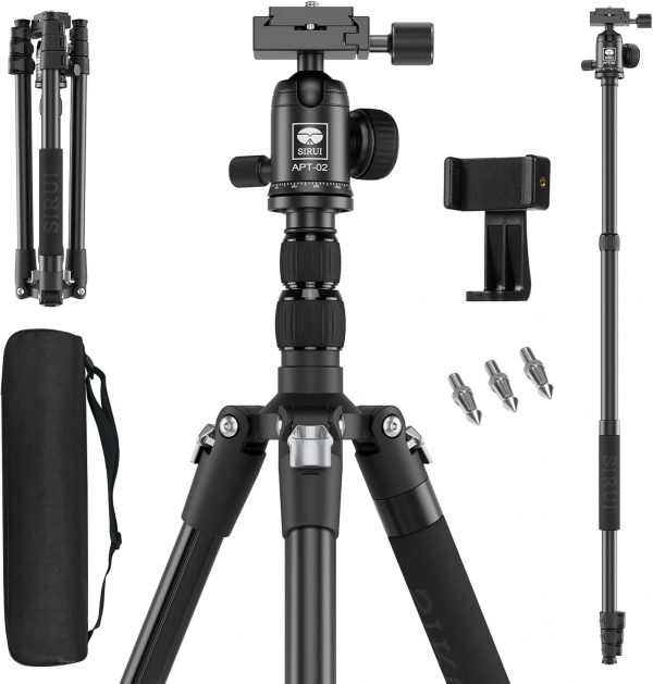 SIRUI Camera Tripod, 78.7" Tall Aluminum Tripod & Monopod St... - Image 2