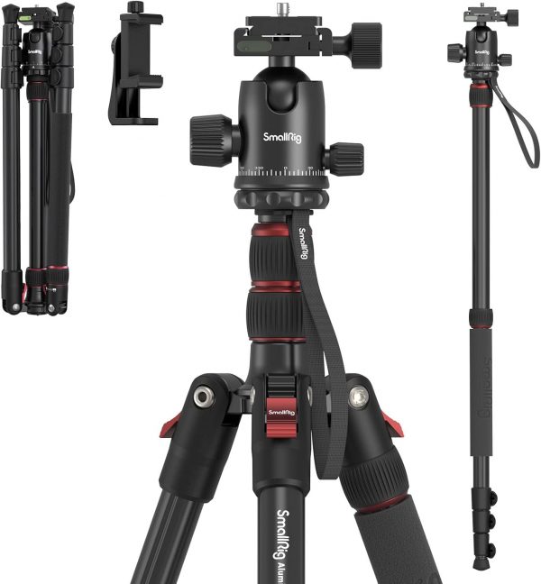 SMALLRIG 72" Aluminum Camera Tripod, Lightweight Tripod & Mo... - Image 2