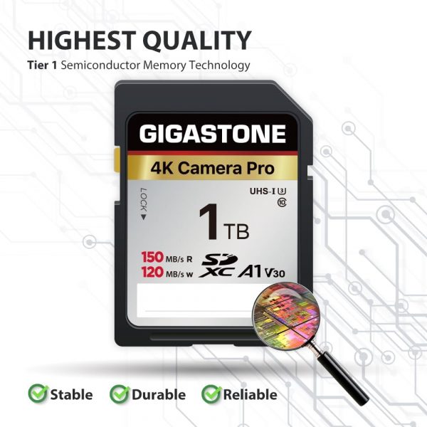 GIGASTONE 1TB SD Card, 4K Camera Pro, Speed up to 150/120MB/... - Image 8