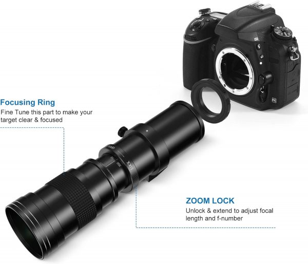 EF/EF-S 420-800mm F/8.3 Telephoto Zoom Lens - Manual DSLR Ca... - Image 4