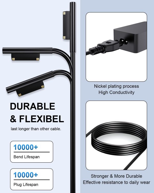 65W Surface Pro charger, Microsoft Surface Laptop Charger fo... - Image 3