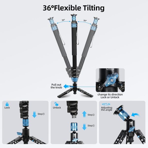 SIRUI AM-404FL Camera Monopod with Feet for Photography, 190... - Image 8