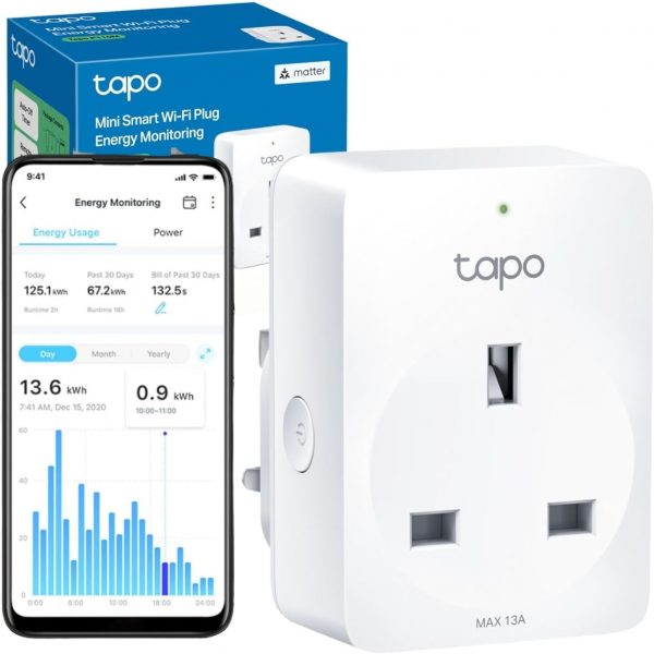 Tapo Mini Wi-Fi Smart Plug, Matter Certified Energy Monitori... - Image 2