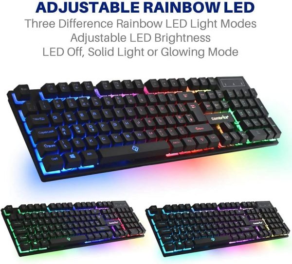 Combrite Raptor Gaming Keyboard And Mouse Set With Large Mou... - Image 3