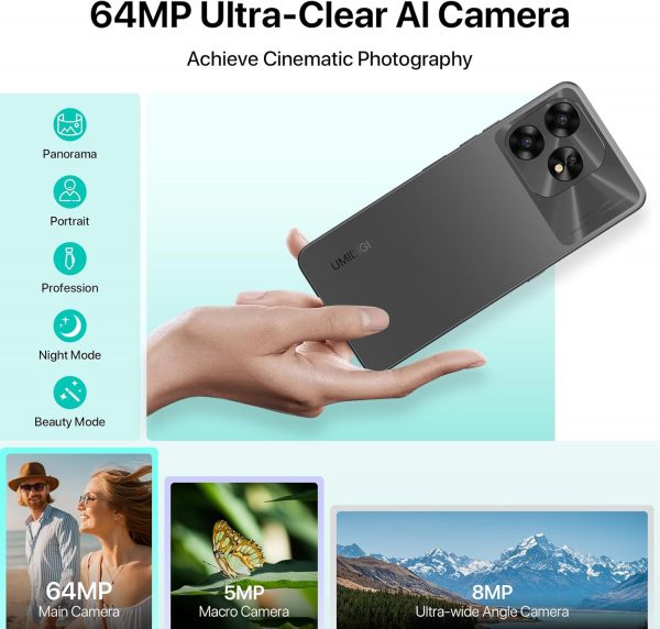 UMIDIGI A15 NFC Smartphone 16(8+8)GB+256GB Memory,Android 13... - Image 7