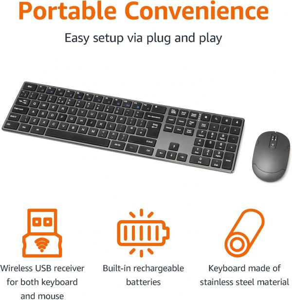 Amazon Basics Rechargeable Wireless Mouse - Ultra Slim, Quie... - Image 3