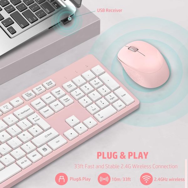 LeadsaiL Wireless Keyboard and Mouse Set, 2.4GHz USB Compute... - Image 3