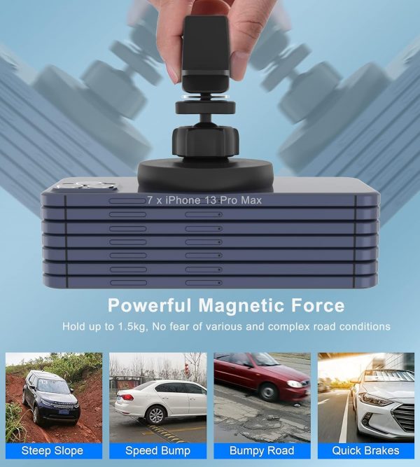 15W Wireless Car Charger, Fast Charging, Compatible with mag... - Image 3