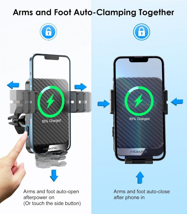 MOKPR Car Phone Holder Wireless Charger, 15W Wireless Car Ch... - Image 9