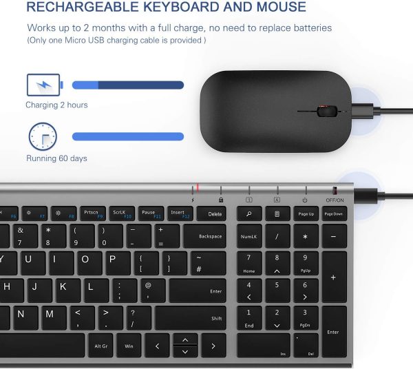 seenda WGJP-031B Wireless Keyboard Mouse Set, Ultra Thin Com... - Image 3