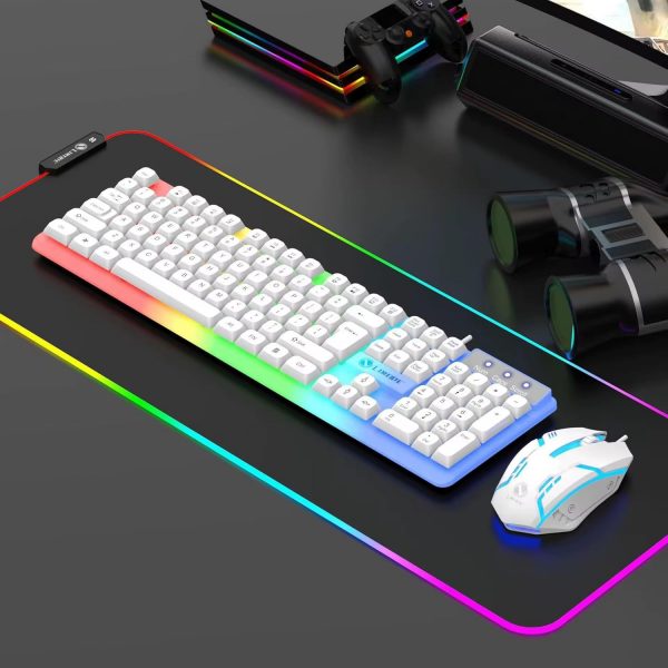 Wired RGB Gaming Keyboard and Mouse Set, LED Backlit, PC, X ... - Image 2
