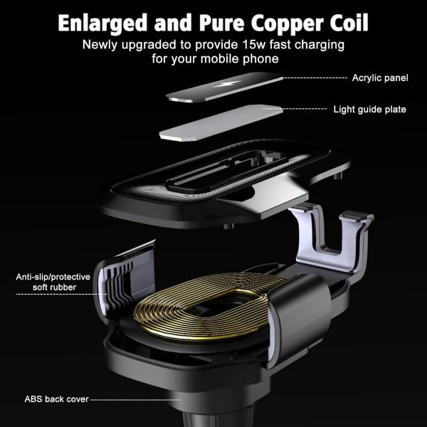 Car Phone Holder Wireless Charger - JIAWEN 15W Fast Charging... - Image 3