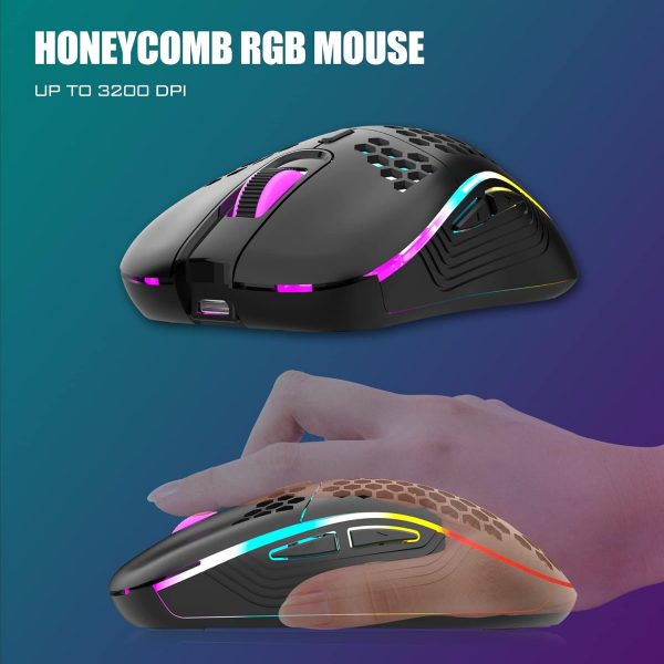 RedThunder K84 75% Wireless Gaming Keyboard and Mouse Rainbo... - Image 5