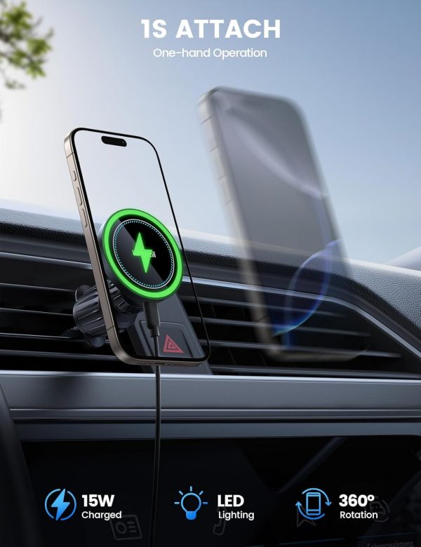 Lamicall for Magsafe Car Mount Charger - [15W Top Charging] ... - Image 5