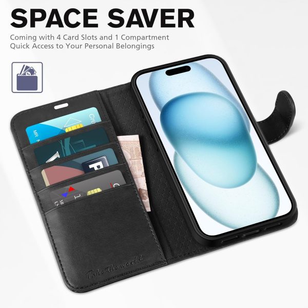 TUCCH Case for iPhone 15 (6.1") 2023 5G, PU Leather Wallet M... - Image 8