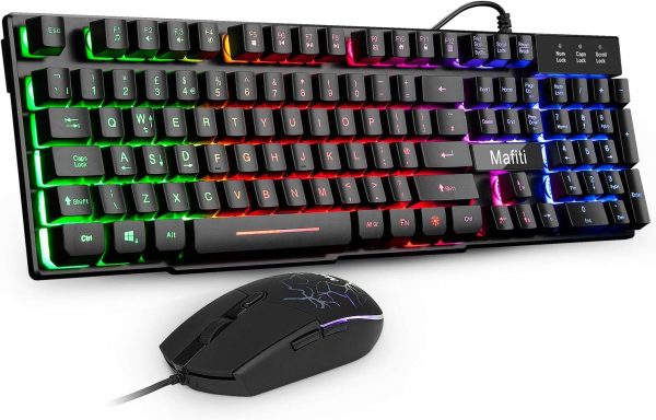 Gaming Keyboard and Mouse Set,Mafiti RK101 7 Rainbow Backlit... - Image 2