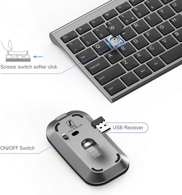 seenda WGJP-031B Wireless Keyboard Mouse Set, Ultra Thin Com... - Image 5