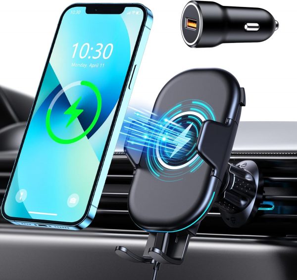 Mohard Wireless Car Charger Mount with QC 3.0 Charger Adapte... - Image 2
