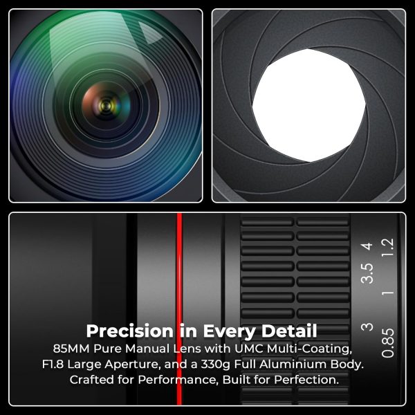 Lightdow EF 85mm F1.8 Manual Focus Lens for Canon EF/EF-S Mo... - Image 6