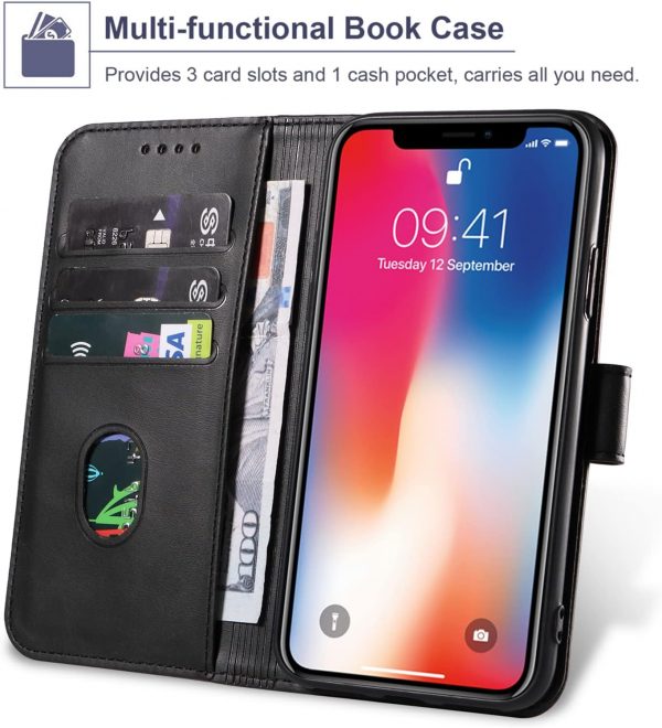 LOLFZ Wallet Case for iPhone XR, Vintage Leather Book Case w... - Image 3