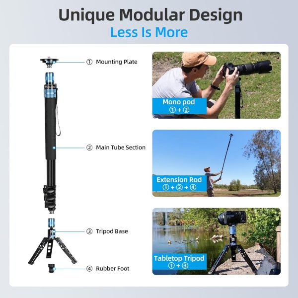 SIRUI AM-404FL Camera Monopod with Feet for Photography, 190... - Image 5