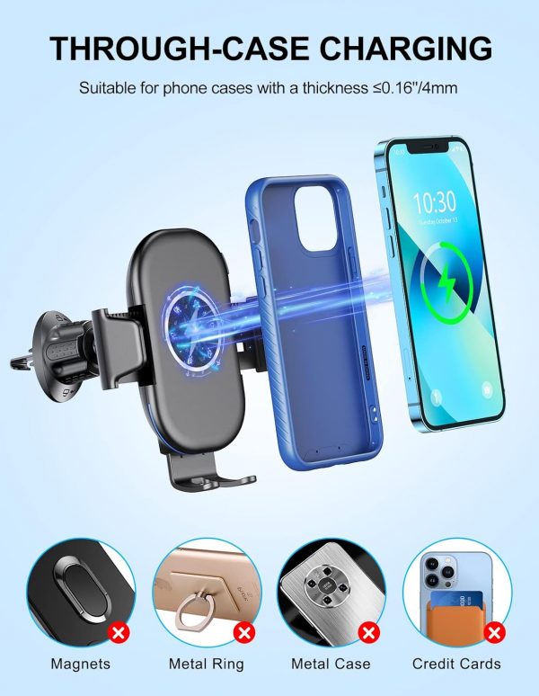 Mohard Wireless Car Charger Mount with QC 3.0 Charger Adapte... - Image 4
