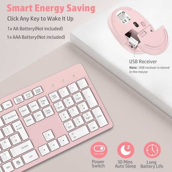 LeadsaiL Wireless Keyboard and Mouse Set, 2.4GHz USB Compute... - Image 4