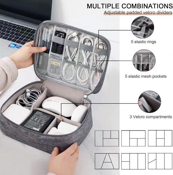 Travel Cable Organiser Bag, Electronic Organizer, Electronic... - Image 7
