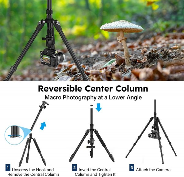 SIRUI Camera Tripod, 78.7" Tall Aluminum Tripod & Monopod St... - Image 6